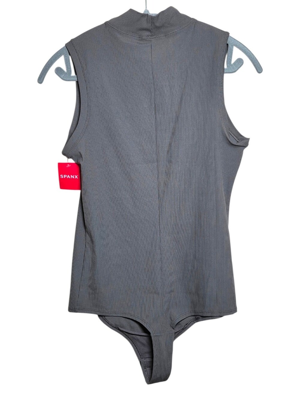 SPANX Suit Yourself Ribbed Mock Neck Smoothing Bodysuit Deep Slate Large NWT - Picture 3 of 11